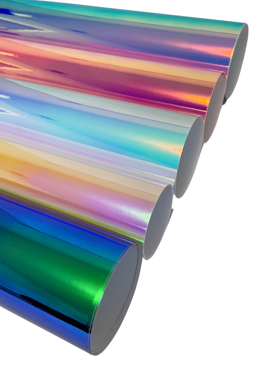 Green Holographic Adhesive Vinyl Rolls By Craftables